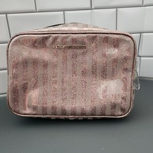 Glitter stripe Victoria's Secret cosmetic bag